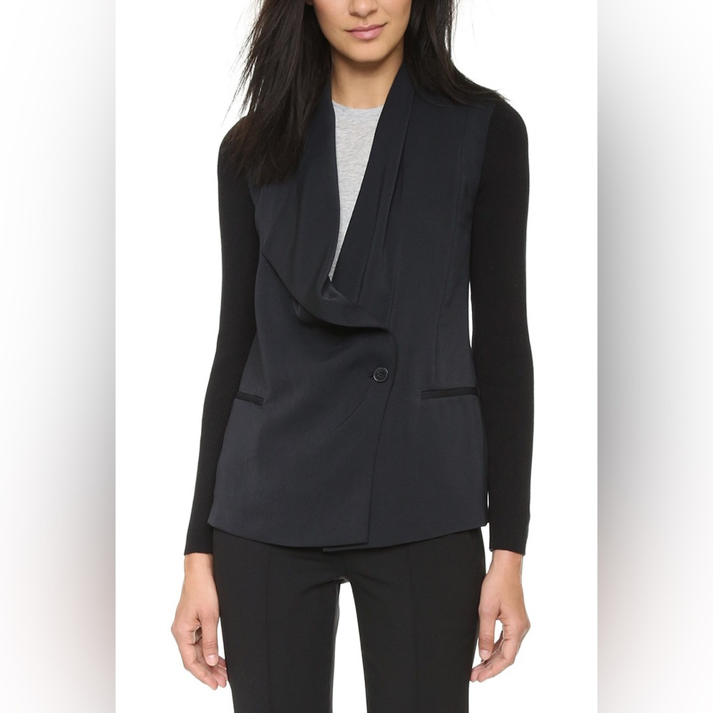 VINCE black shawl lapel single breasted blazer size 2 euc